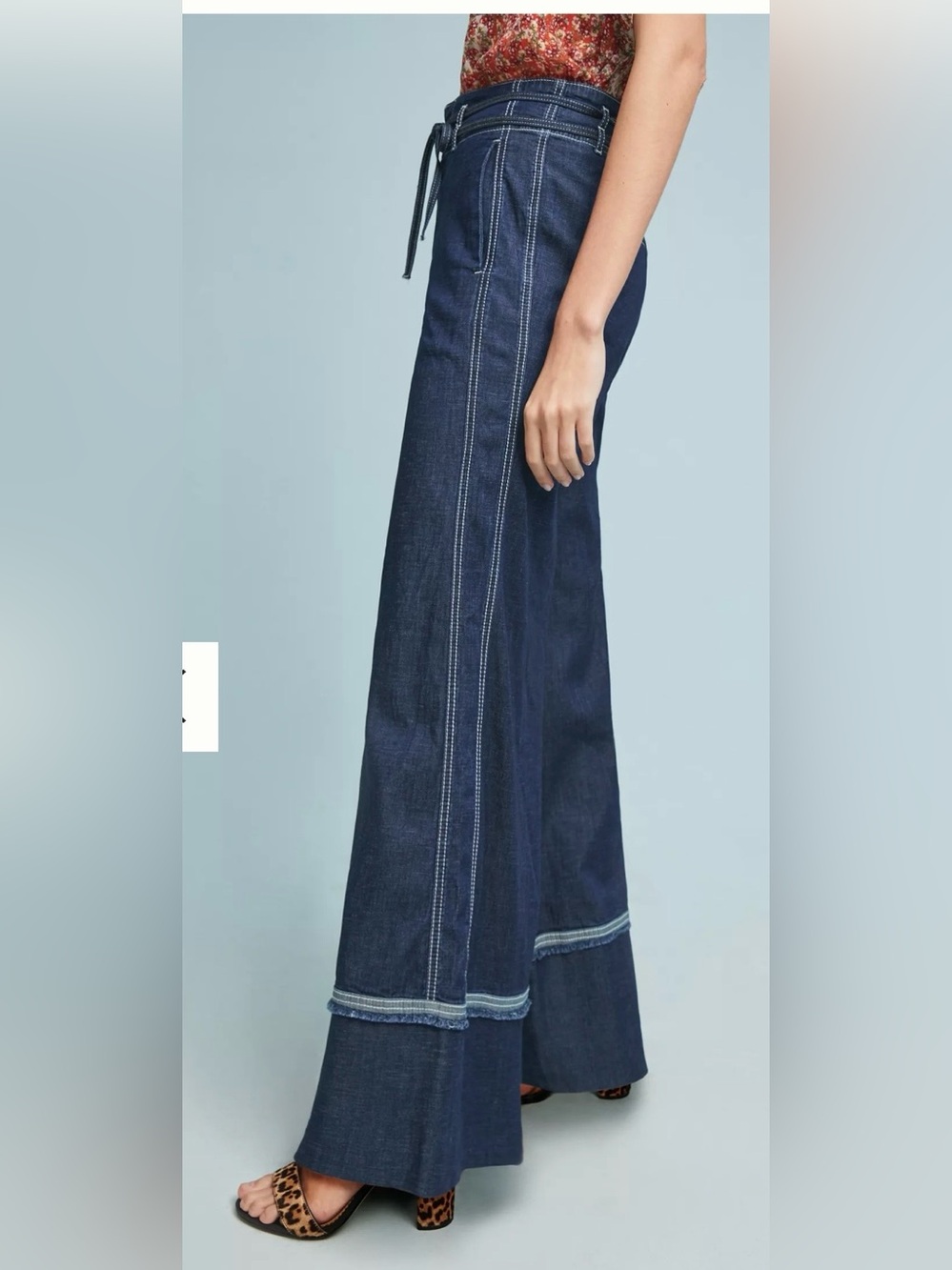 Anthropologie Pilcro and the Letterpress Dark Blue Wide-Leg Jeans, Size 26 - Picture 8 of 10